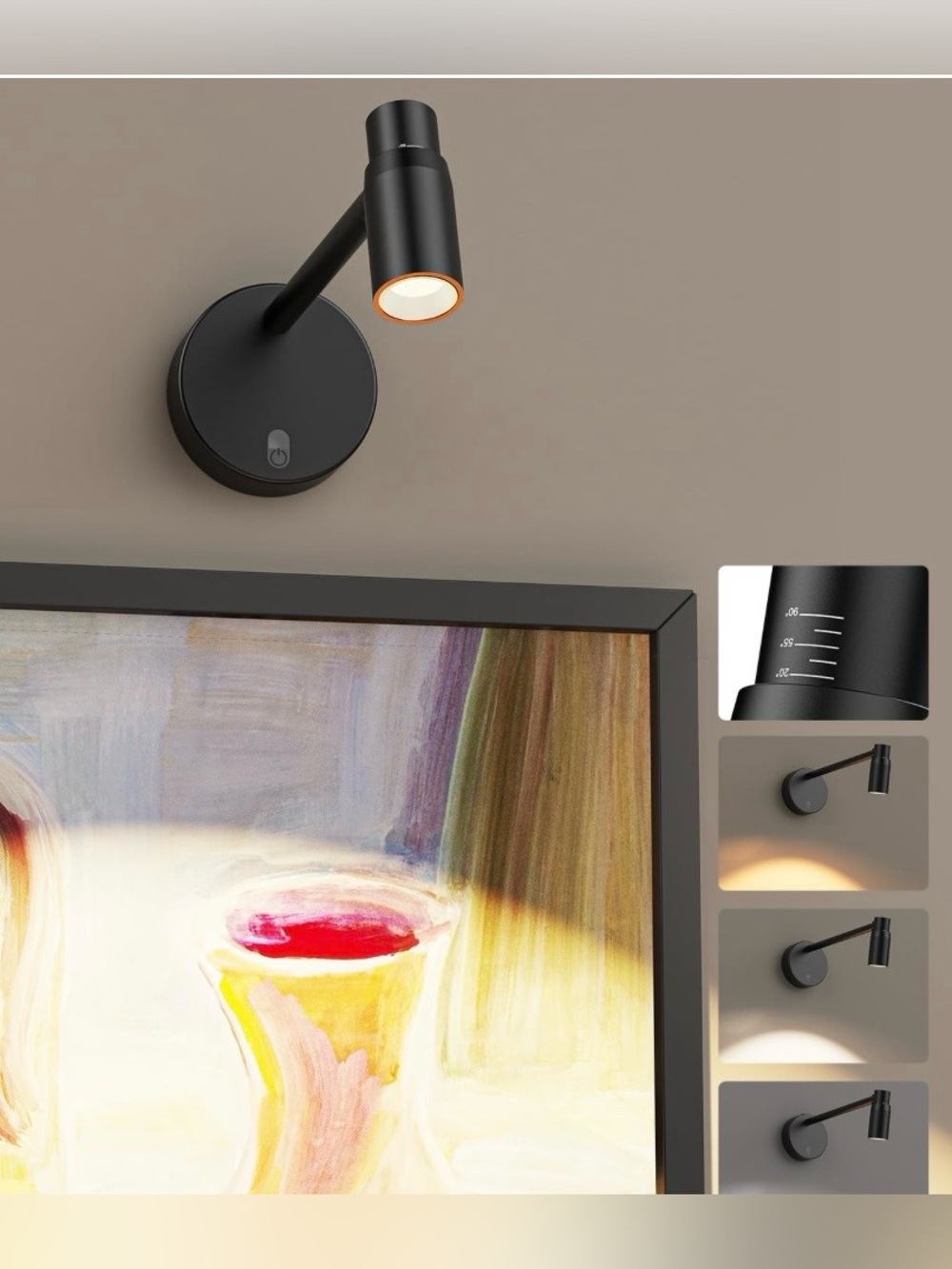 Mural Art Light Zoom Focus & Dimmable Battery-Operated - BLACK